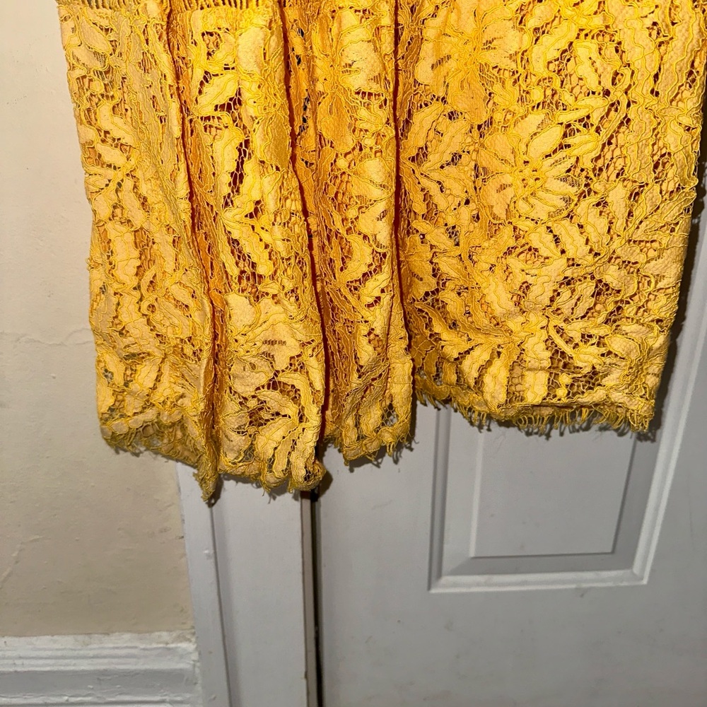 Lovers + Friends Yellow Lace Maxi Sabrina Dress - Picture 7 of 10